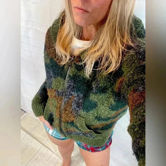 RD style sweater Green KNIT eyelash Full Zip Hooded Sweater Woman’s Size XS - Picture 16 of 16